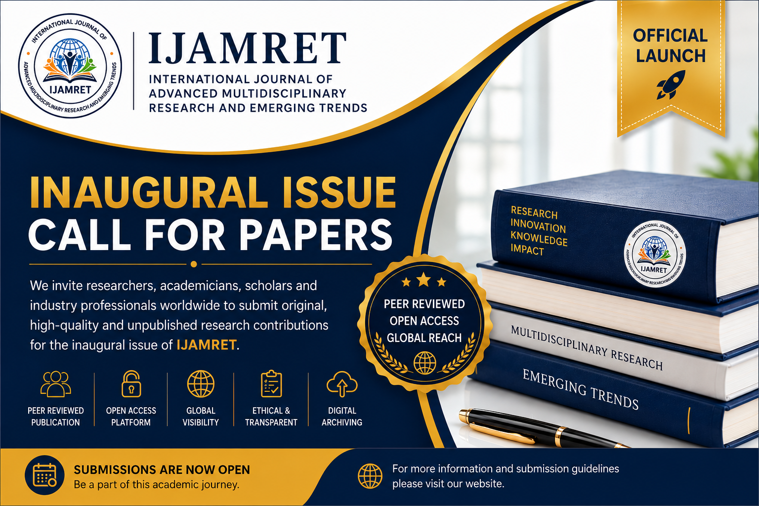 Official Launch of IJAMRET and Call for Papers for the Inaugural Issue
